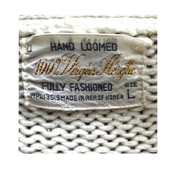 Hand. Loomed Covered Button Up Sweater Cardigan. Size L - Picture 5 of 5